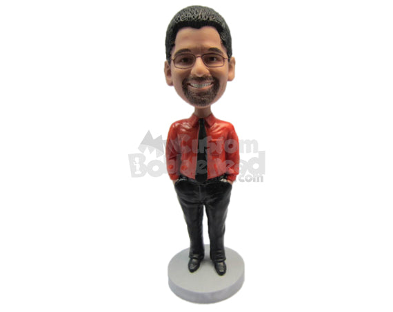 Custom Bobblehead Guy Wearing Fashionable Jacket And Both Hands In His Pockets With Front-Flat Pants And Casual Shoes - Leisure & Casual Casual Males Personalized Bobblehead & Cake Topper Custom Bobblehead Guy Wearing Fashionable Jacket And Both Hands In His Pockets With Front-Flat Pants And Casual Shoes - Leisure & Casual Casual Males Personalized Bobblehead & Cake Topper